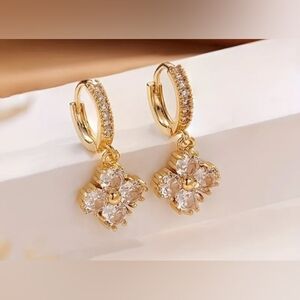 Chic Gold and Silver Floral Earrings